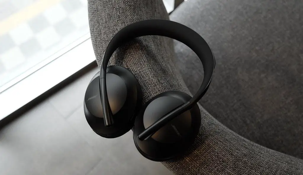 A pair of sleek, over-ear noise-canceling headphones.